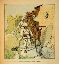 The War in Madagascar: Mountain Artillery on the Andriba Road to Madagascar in 1895, Private Collection