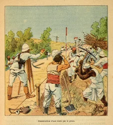The War in Madagascar: Construction of a Road in Madagascar by Genie in 1895