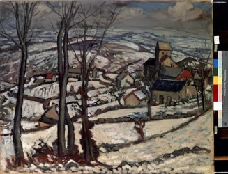 Village in Morvan under the snow