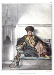 A Greek Logothete of Livadie. in Journey to Athenes and Constantinople, or Collection of Greek and Ottoman Portraits, Views and Costumes, Painted on Places After Nature, Lithographs and Colories by Louis Dupre (1825)
