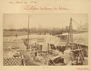 Forward Pier (No. 4) on the Grenelle Side, Visit of the Society of Architects