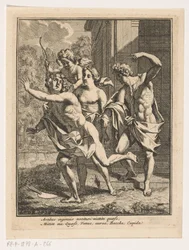 A Young Man Fleeing from Bacchus, Venus, and Amor