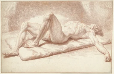 Male Nude, Lying on Back
