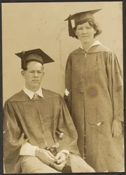 Boy and Girl in Cap and Gown