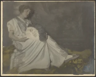 Florence Seated with Large Fan