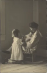 Mother in Rocker with Children
