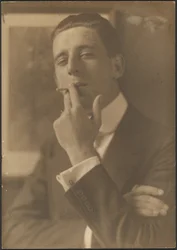 Portrait of a Man Smoking Cigarette