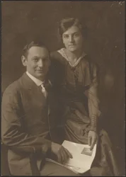 [Portrait of a Man and a Woman Holding a Magazine]