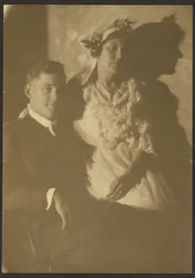Portrait of a Man and a Woman with Floral Hat