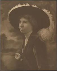 [Portrait of a Woman Before Painted Scene]