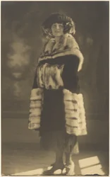 Portrait of a Woman in Fur Coat with Muff