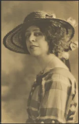 Portrait of a Woman in Plaid Dress