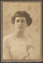 Portrait of a Woman with Flowers on Dress