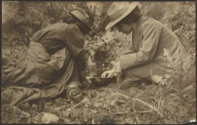 Two Women Working in a Garden