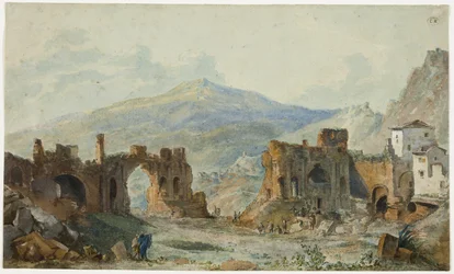 The Ancient Theater at Taormina with a View of Mount Etna, Study for Saint Non