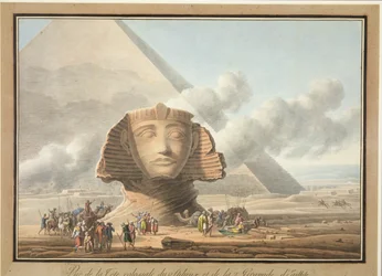 View of the Head of the Sphinx and the Pyramid of Khafre, c.1790