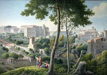 View of the Quirinal Hill in Rome, with the Villa Colonna in the Background, c.1800