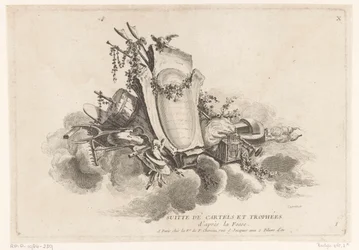 Cartouche with Agricultural Objects (series title: X Suite of Cartels and Trophies)