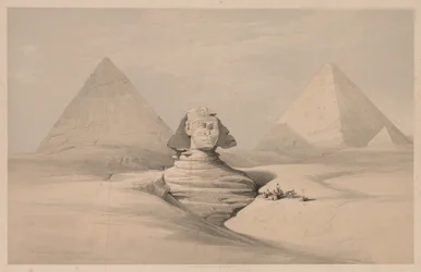 Egypt and Nubia: Volume I - No. 18, The Great Sphinx, Pyramids of Gizeh, Front View