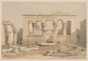 Egypt and Nubia: Volume I - No. 28, Portico of the Temple of Kalabsha, 1838