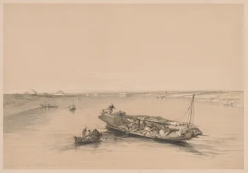Egypt and Nubia: Volume I - No. 4, Slave Boats on the Nile, View Looking Towards...