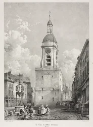 Picturesque and Romantic Travels in Old France, Picardie: The Belfry Tower of Amiens, Picardie (after François Bonhommé)