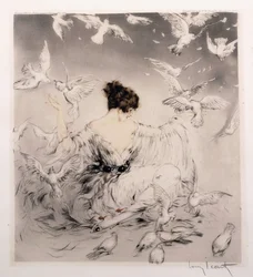 Girl with Doves