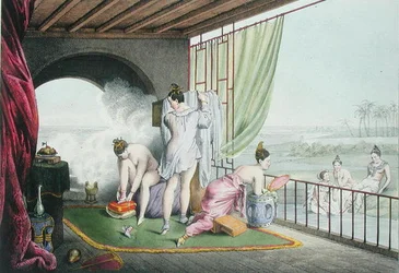Bathers at their toilet