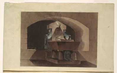 Sepulcher in Egyptian Style with Caryatids and a Lion, ca. 1779–84