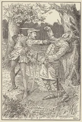 Robin drove his blade through Sir Guy