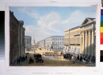 The Police Bridge in St Petersburg, View of the Nevsky Prospekt from the Stroganov Palace