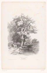 Hunters with Dogs Along a Ditch in a Forest (Drawing Course Landscapes) (Cours de Paysage)