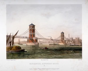 View of Hungerford Bridge from the East, London