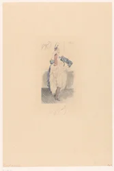 Cancan Dancer with Outstretched Leg and Arm on Her Hip