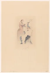 Cancan Dancer Sitting on a Chair While Doing a Flexibility Exercise