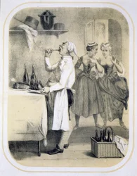Gluttony in the Kitchen, from a Series of Prints Depicting the Seven Deadly Sins, c.1850