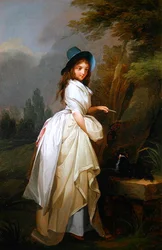 Lady Playing with Her Dog