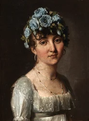 Portrait of Baroness Mesgrigny, née Berthelot de Rambuteau (Portrait of a Young Woman with Blue Flowers)