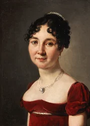 Portrait of a Woman in a Red Velvet Dress