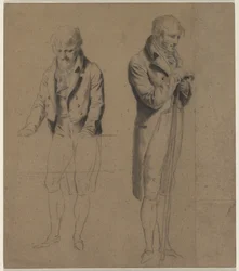Two Standing Figures (Study for A Game of Billiards)