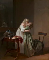 Two Young Women Kissing