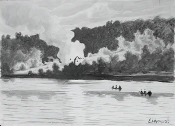 Fire Seen From East Lyme, Connecticut, 1900