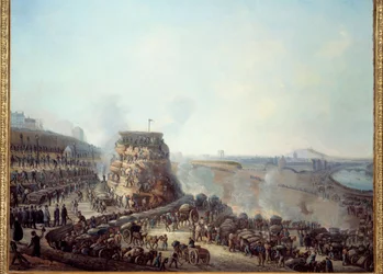 Transformations of Paris Under the Second Empire, Haussmann Paris: Visit of Emperor Napoleon III and Empress Eugenie to the Construction Site of the Collapse of the Hill of Chaillot