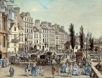 View of the Port Saint Paul in Paris in 1782