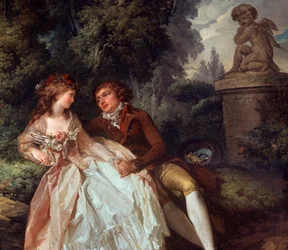 Galante Scene (with Cupid) (detail)