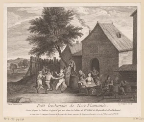 Flemish Village Scene with Festive Company in Front of an Inn (Petit lendemain de noce Flamande)