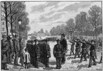 Exercise of School Battalions on Boulevard Saint Jacques in Paris