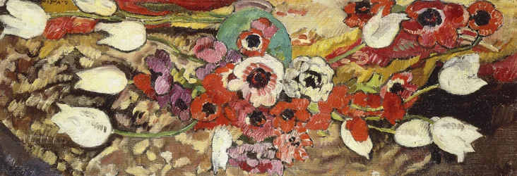 Anemones and White Tulips