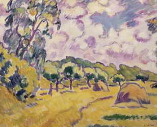 Landscape with Haystacks