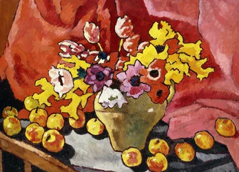 Pitcher, Anemones, Tulips and Apples